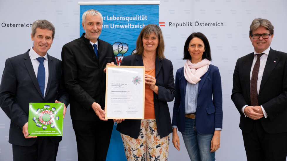 Die Hochschule für Agrar- und Umweltpädagogik erhielt das Österreichische Umweltzeichen